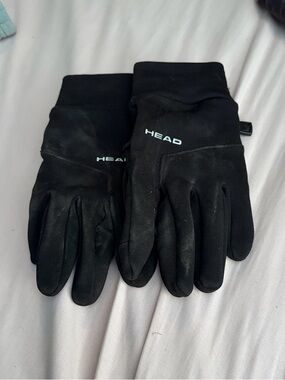Head Black Touchscreen Ski Gloves with White Logo